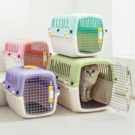 Переноска Transport 52x35x34 см для кошек и собак Pet Choice стандарт IATA, фиолетовая
